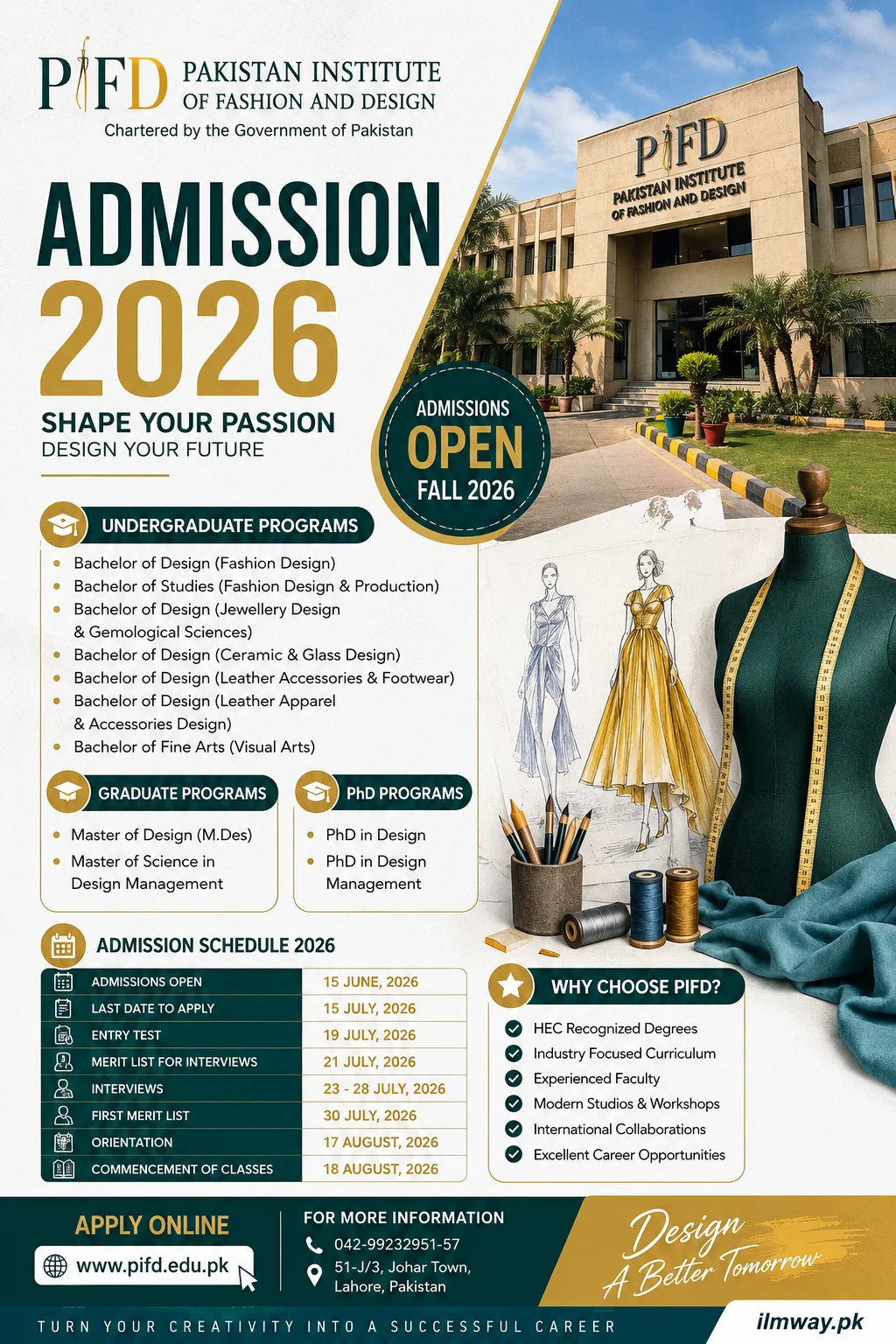 Pakistan Institute of Fashion and Design Admission 2026